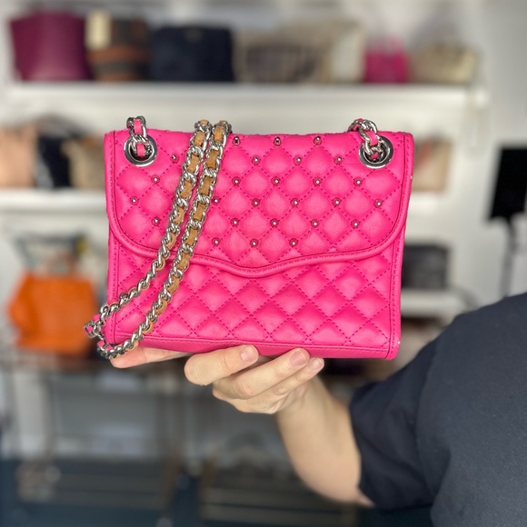 Handbags - R.M PINK STUDDED BAG